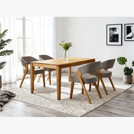 Ausziehbarer Esstisch aus Massivholz Eiche, Houston 140-190 x 90 cm