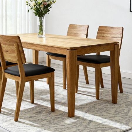 Ausziehbarer Esstisch aus Massivholz Eiche, Houston 140-190 x 90 cm