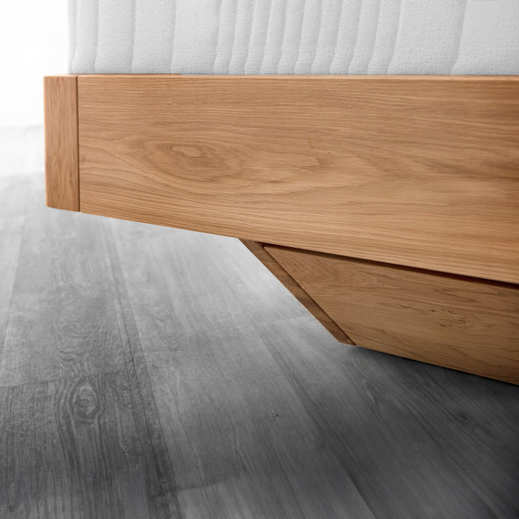 Eiche Bett mit Stauraum 180 x 200 cm
