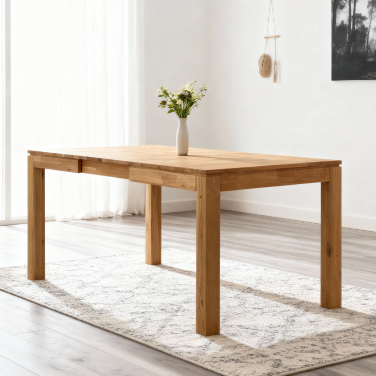 Massiver ausziehbarer Tisch 120 x 80 cm, + 50 cm