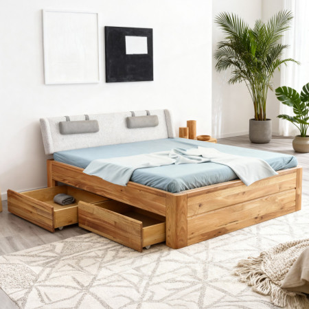 Holzbett aus Massivholz mit Stauraum, Madona 180 x 200 cm