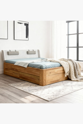 Holzbett aus Massivholz mit Stauraum, Madona 180 x 200 cm 2