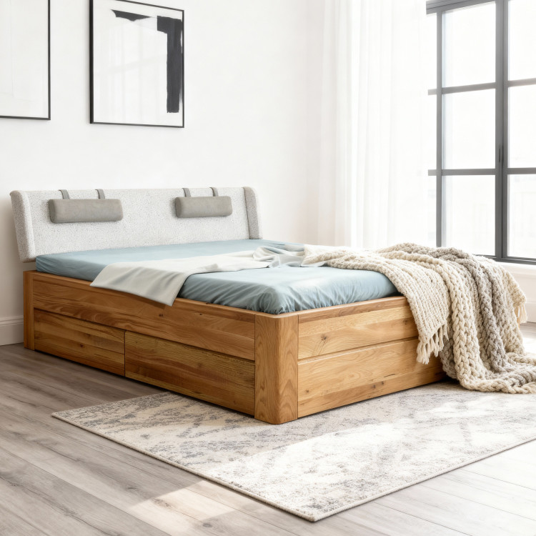 Holzbett aus Massivholz mit Stauraum, Madona 180 x 200 cm