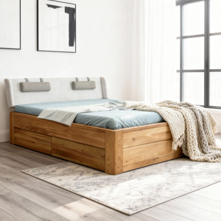 Holzbett aus Massivholz mit Stauraum, Madona 180 x 200 cm