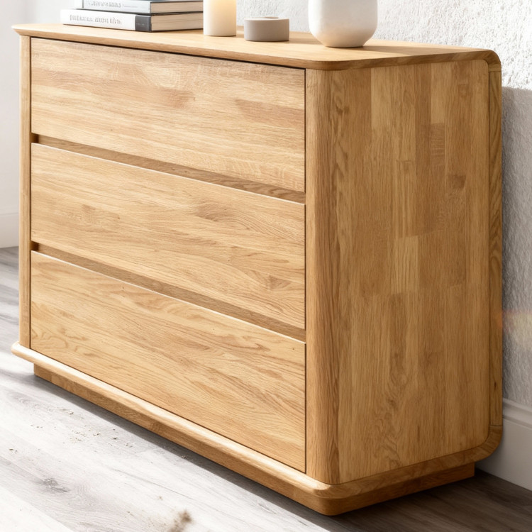 Premiäre Eichenkommode mit 3 Schubladen