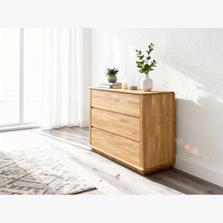 Premiäre Eichenkommode mit 3 Schubladen