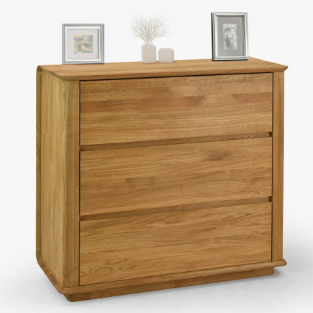 Premiäre Eichenkommode mit 3 Schubladen