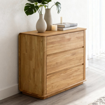 Premiäre Eichenkommode mit 3 Schubladen