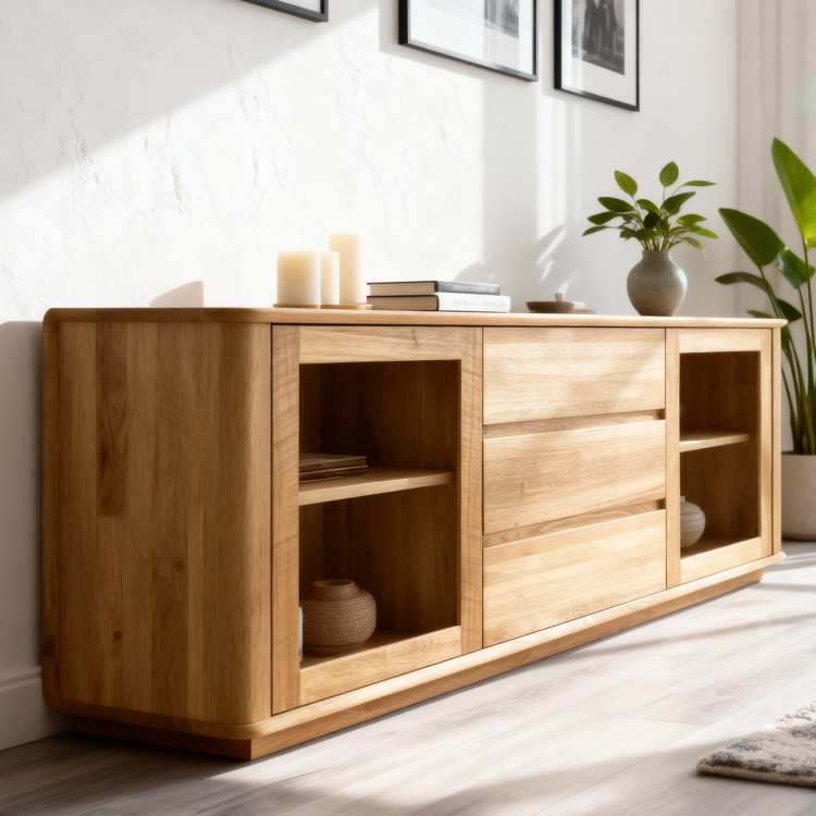 Premium Eiche Kommode mit Türen und Schubladen