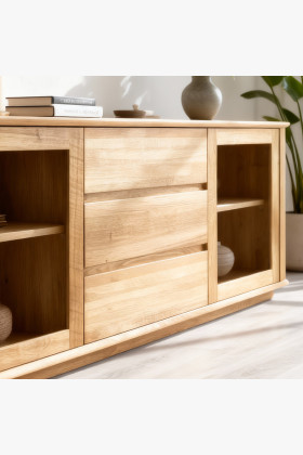 Premium Eiche Kommode mit Türen und Schubladen 2