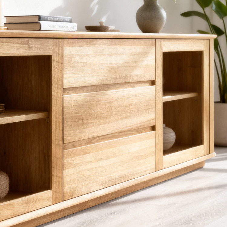 Premium Eiche Kommode mit Türen und Schubladen