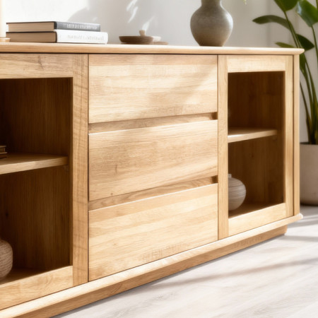 Premium Eiche Kommode mit Türen und Schubladen