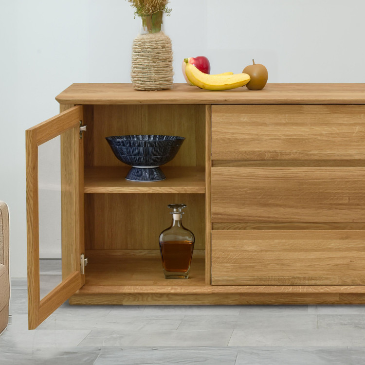 Premium Eiche Kommode mit Türen und Schubladen