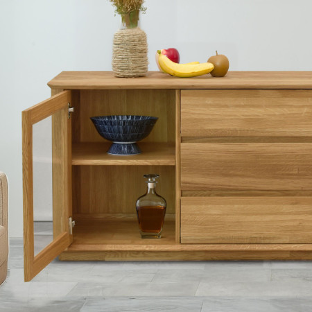 Premium Eiche Kommode mit Türen und Schubladen