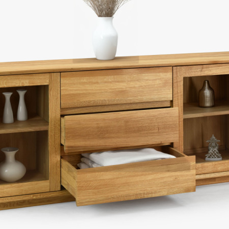 Premium Eiche Kommode mit Türen und Schubladen