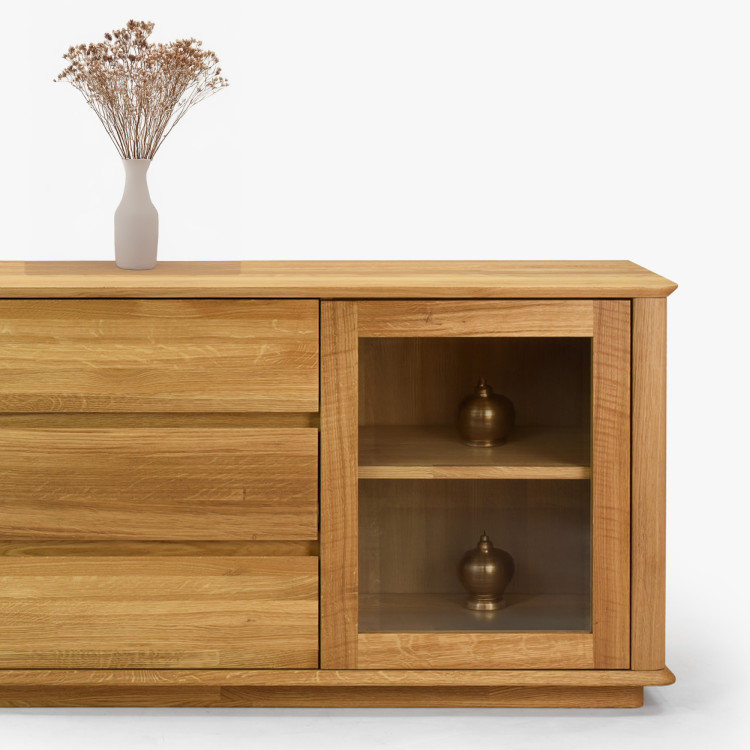 Premium Eiche Kommode mit Türen und Schubladen