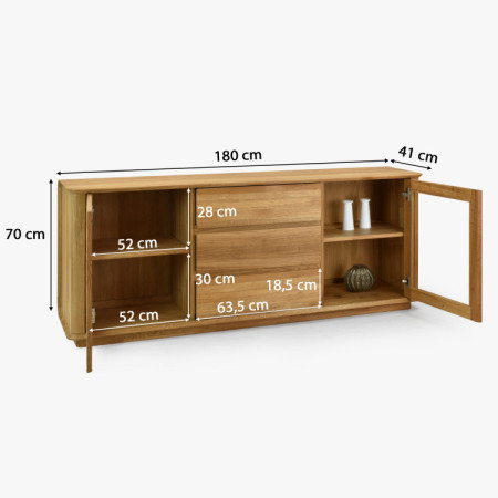 Premium Eiche Kommode mit Türen und Schubladen