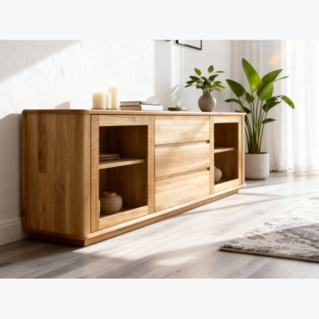 Premium Eiche Kommode mit Türen und Schubladen