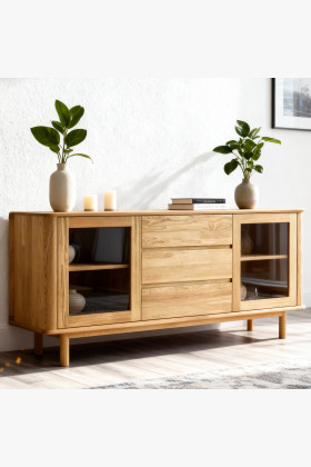 Premium Eichenkommode mit Türen und Schubladen