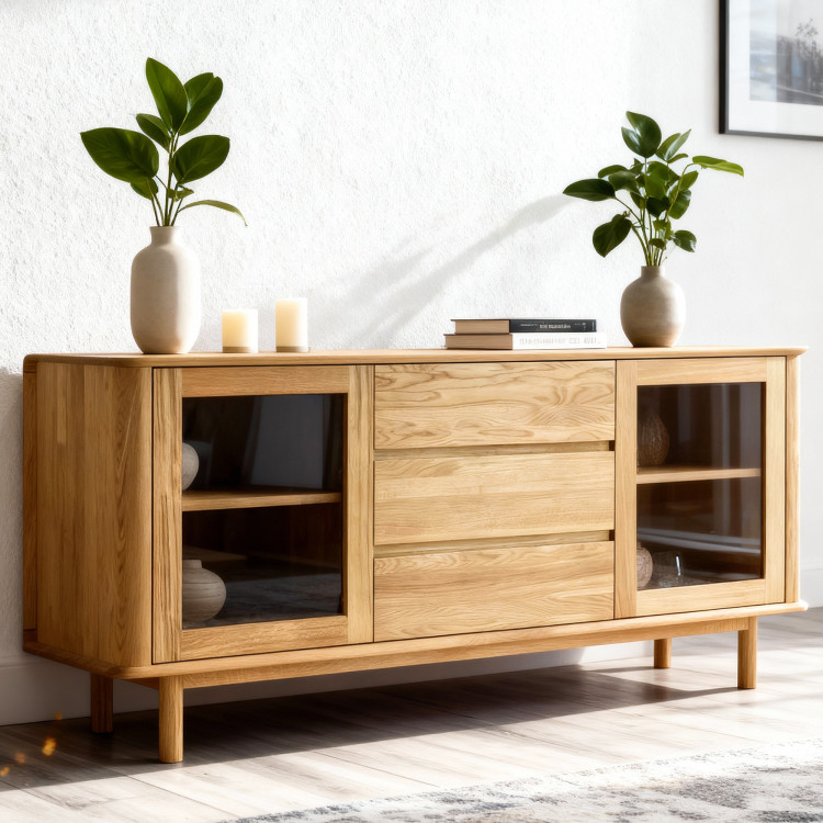 Premium Eichenkommode mit Türen und Schubladen