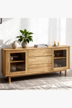 Premium Eichenkommode mit Türen und Schubladen 2