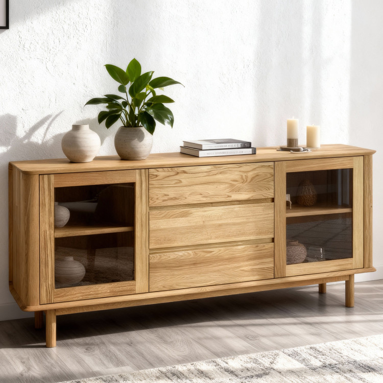 Premium Eichenkommode mit Türen und Schubladen