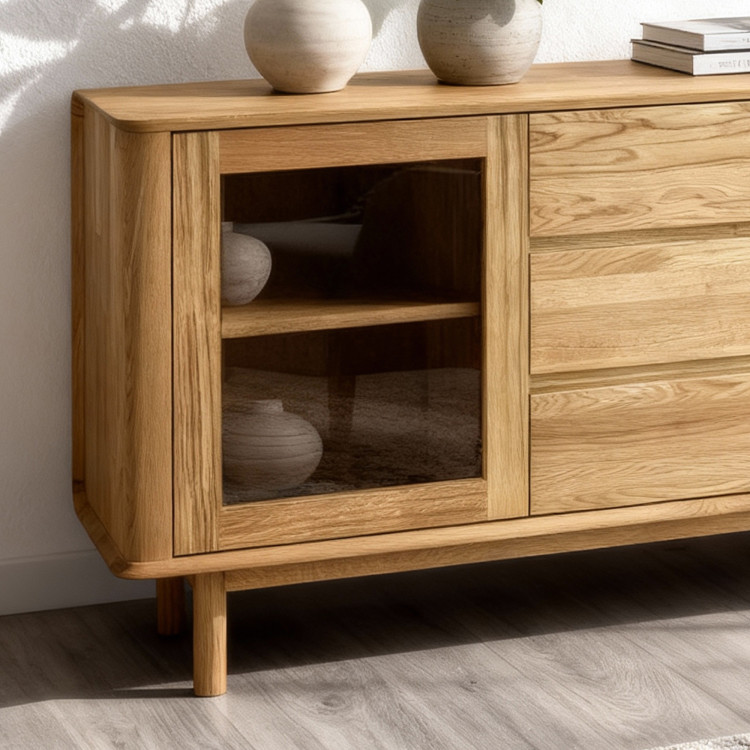 Premium Eichenkommode mit Türen und Schubladen