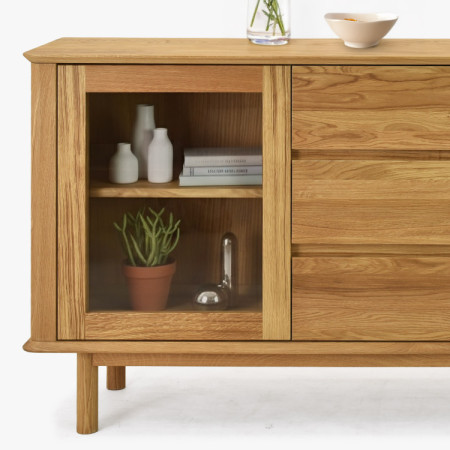 Premium Eichenkommode mit Türen und Schubladen