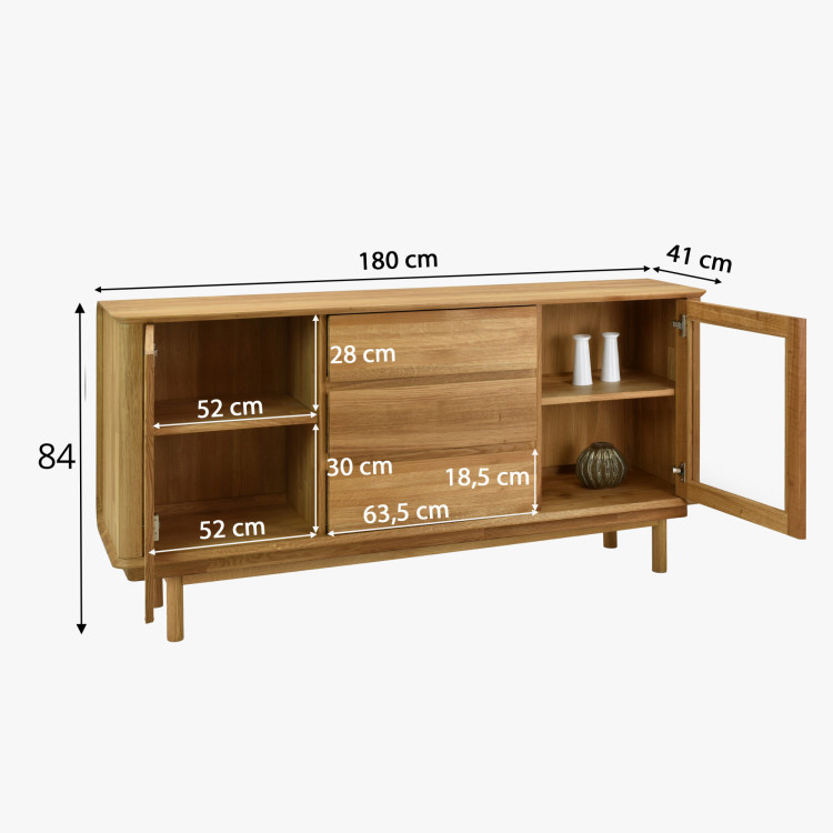 Premium Eichenkommode mit Türen und Schubladen