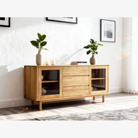 Premium Eichenkommode mit Türen und Schubladen