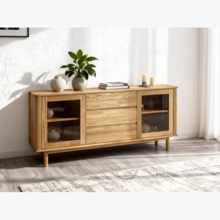 Premium Eichenkommode mit Türen und Schubladen