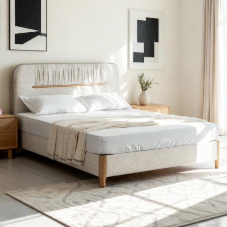 Manchmalbett mit Stauraum 180 × 200 cm, grauer Stoff