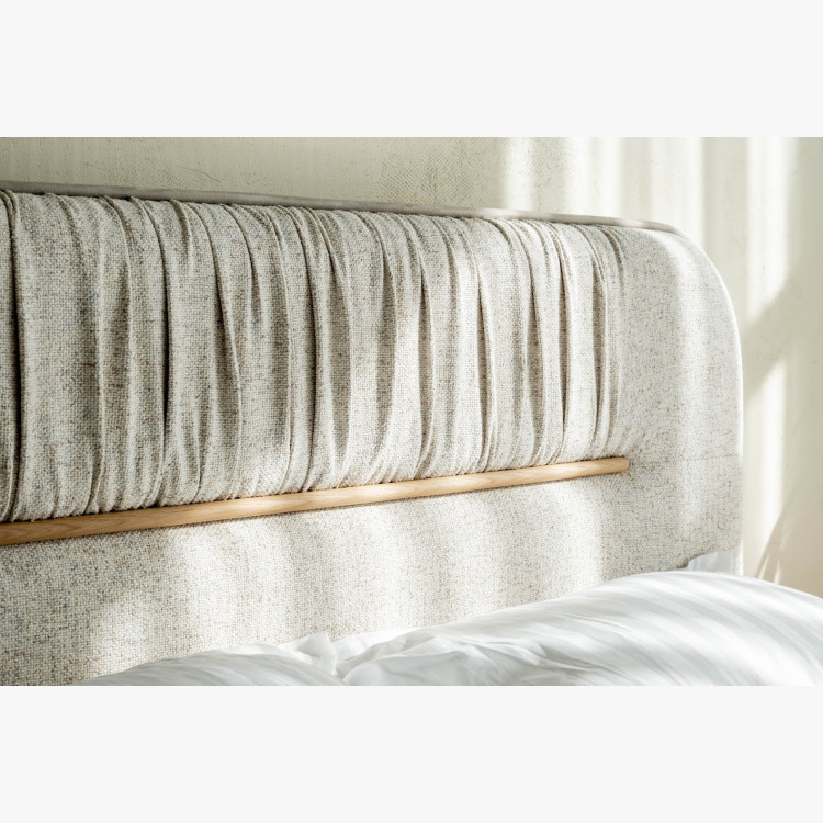 Manchmalbett mit Stauraum 180 × 200 cm, grauer Stoff