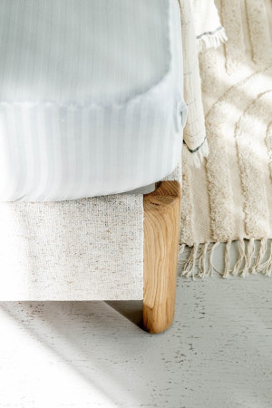 Manchmalbett mit Stauraum 180 × 200 cm, grauer Stoff