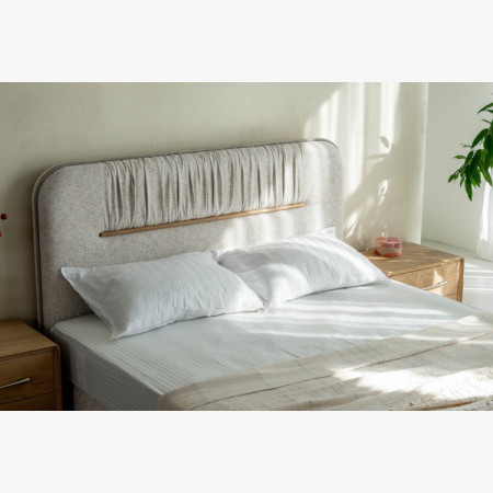 Manchmalbett mit Stauraum 180 × 200 cm, grauer Stoff