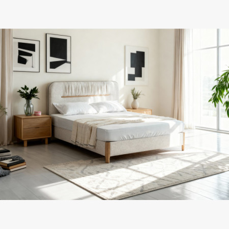 Manchmalbett mit Stauraum 180 × 200 cm, grauer Stoff