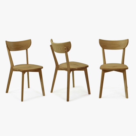 Jedezimmergarnitur aus massiver Eiche – Tisch York und Holzstuhl Eva