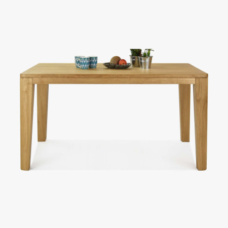 Jedezimmergarnitur aus massiver Eiche – Tisch York und Holzstuhl Eva