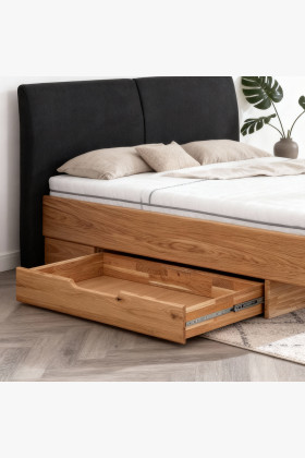 Postel aus Massivholz mit Stauraum 180 x 200 cm 2