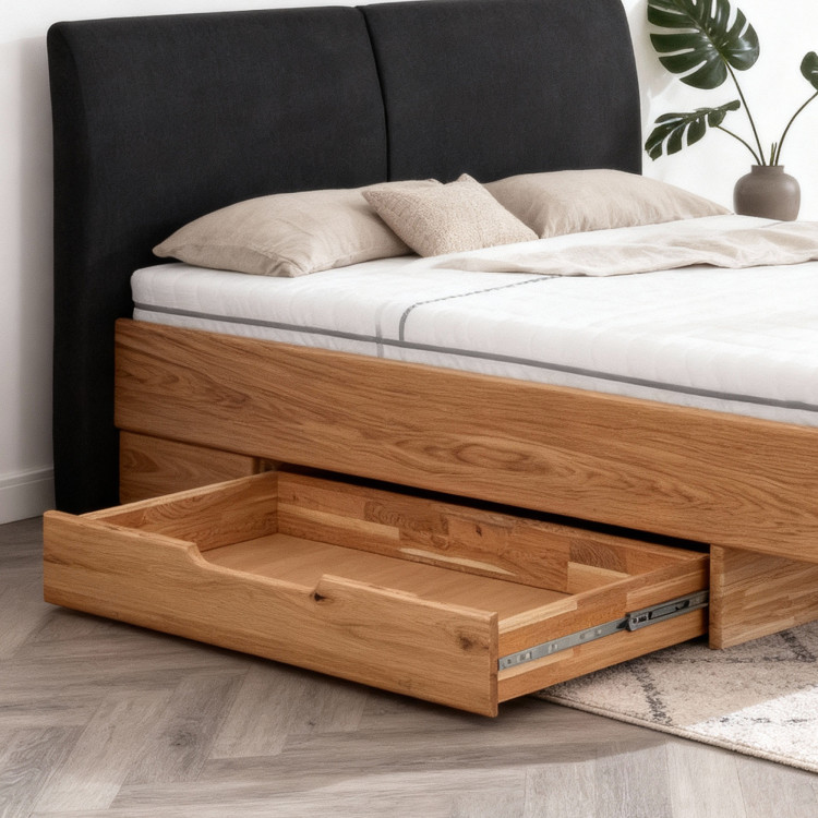 Postel aus Massivholz mit Stauraum 180 x 200 cm