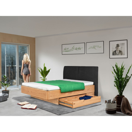 Postel aus Massivholz mit Stauraum 180 x 200 cm