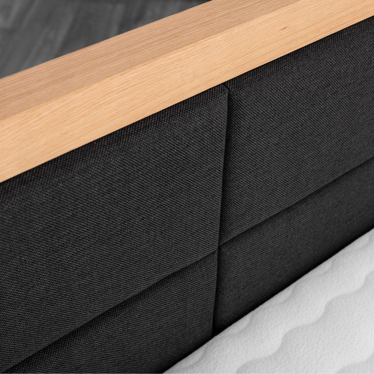 Postbett aus Eichenholz mit Stoffbezug 180x200 cm