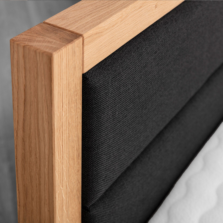 Postbett aus Eichenholz mit Stoffbezug 180x200 cm