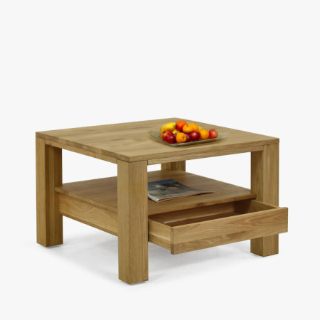 Dřevěný Eiche Couchtisch mit Regal