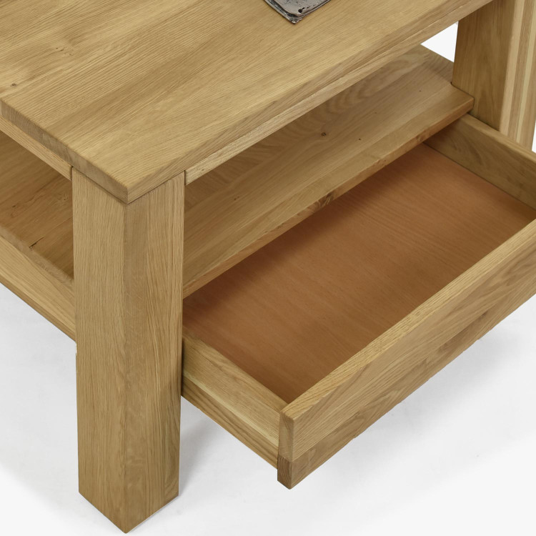 Dřevěný Eiche Couchtisch mit Regal