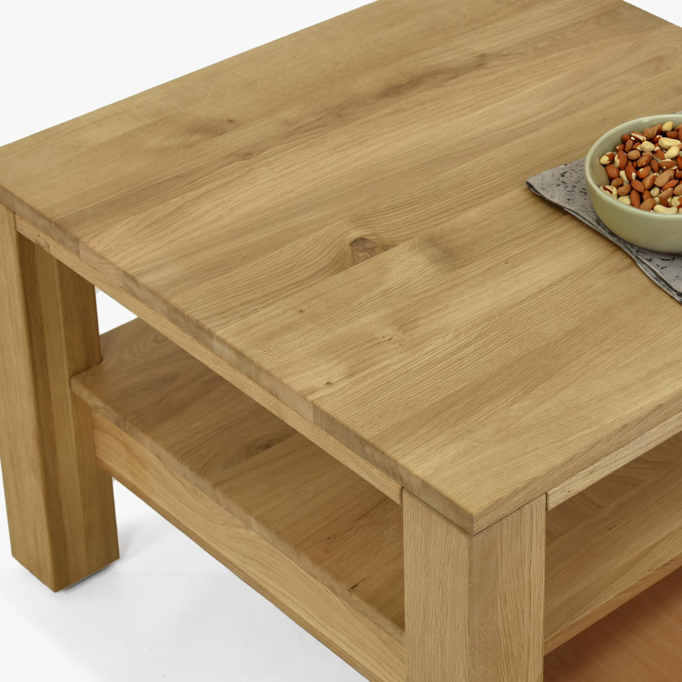 Dřevěný Eiche Couchtisch mit Regal