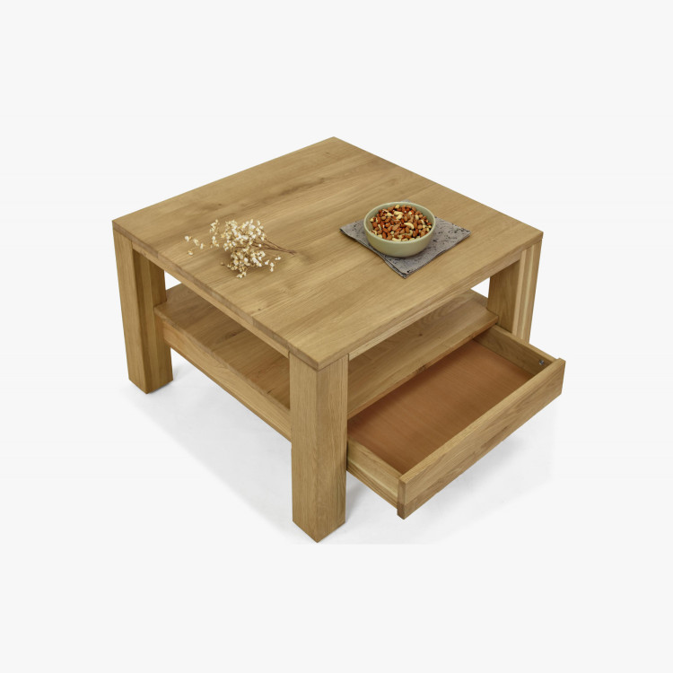 Dřevěný Eiche Couchtisch mit Regal