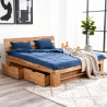 Massives Eichenholz Doppelbett 180 cm mit Stauraum