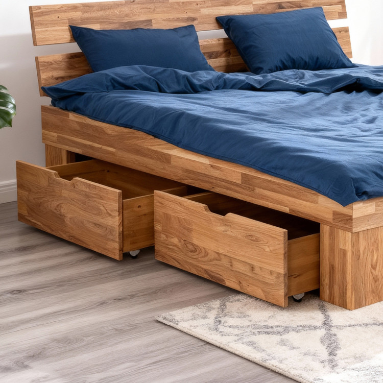 Holzbett 140 cm mit Stauraummöglichkeit