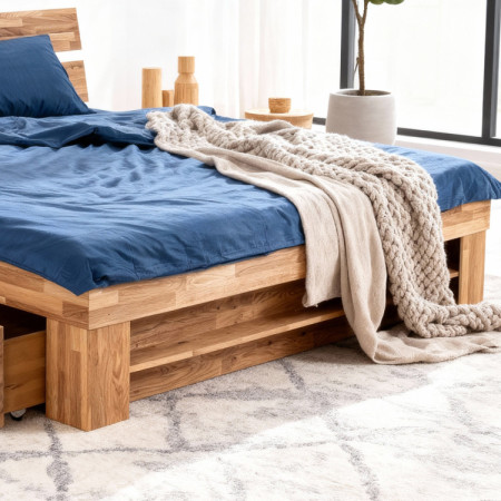 Holzbett 140 cm mit Stauraummöglichkeit